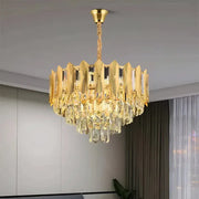 Crystal Luster Buckingham Noble 5xe14, priemer 40 cm, zlato, nastaviteľná výška