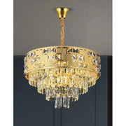 Crydelabre Crystal Neuschwanstein eleganza 7xe14, priemer 49 cm, zlato, nastaviteľná výška