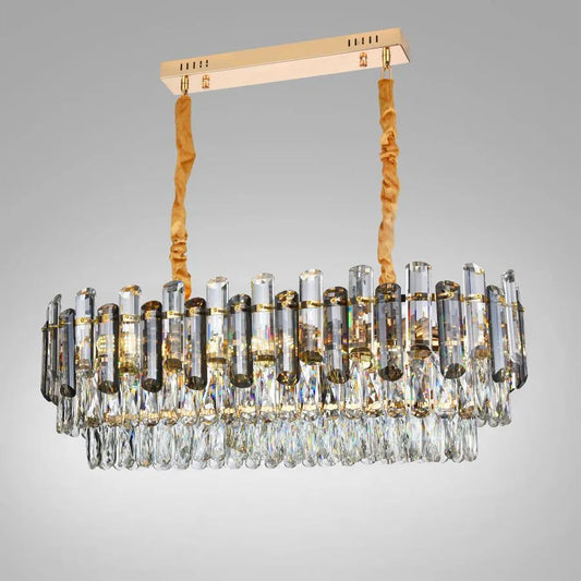 Luster Emir 8*E27, kov a kryštál, zlato