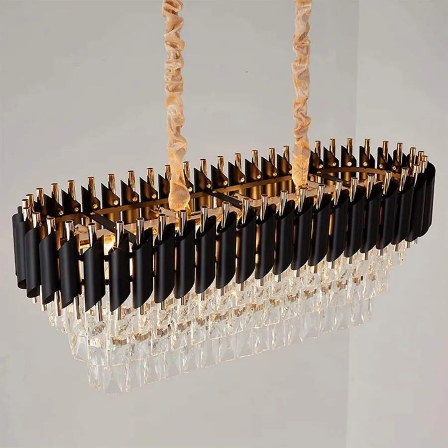 Krištáľový luster VERSAILLES Regalis 10x E14, priemer 80 cm, lesklá zlatá a čierna, nastaviteľná výška