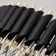 Krištáľový luster VERSAILLES Regalis 10x E14, priemer 80 cm, lesklá zlatá a čierna, nastaviteľná výška