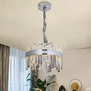 Luster LED s krištáľovým LED s Miguel 92W SMOBILA SILVER diaľkové ovládanie