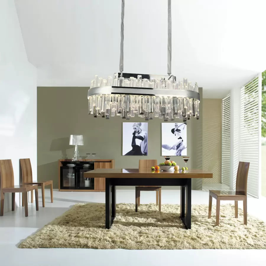 LED krištáľový luster s Morgan 140W diaľkovým ovládaním striebra