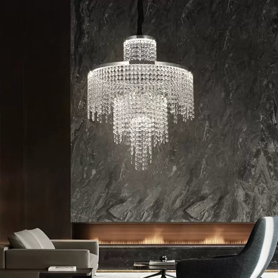Luster LED s Crystal s diaľkovým ovládaním Oscar 59 W Silver Daisy