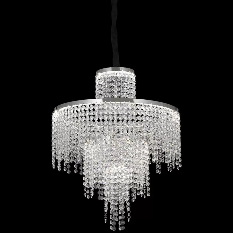 Luster LED s Crystal s diaľkovým ovládaním Oscar 59 W Silver Daisy