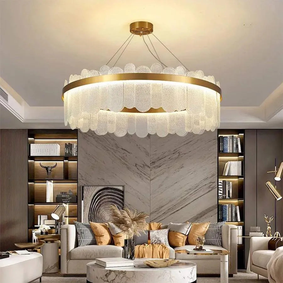 LED luster s diaľkovým ovládaním Alvaro 128W SMOLNÉ GOLD