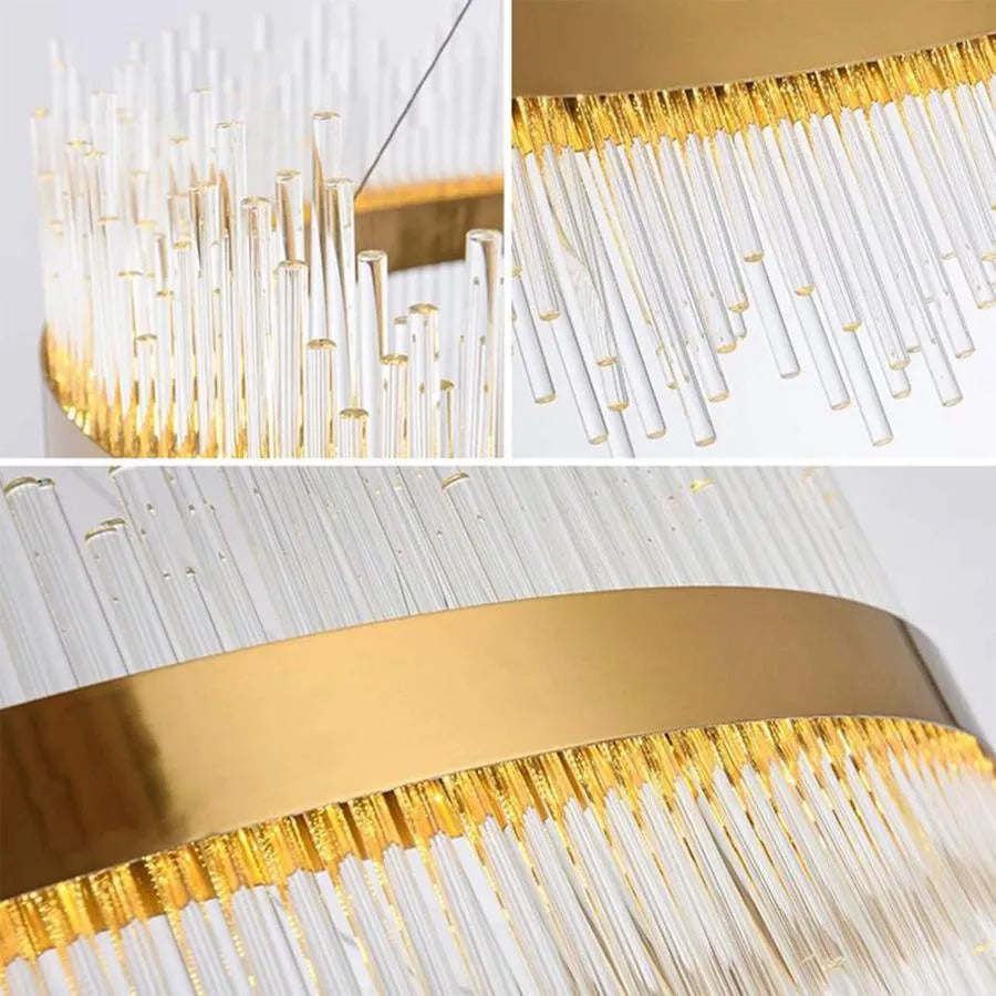 LED luster s diaľkovým ovládaním LAZARO 63W SMOLNÉ GOLD