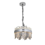 Luster s krištáľovými LED s diaľkovým ovládaním Melvin 112W Smotable Priemer 50 cm striebro