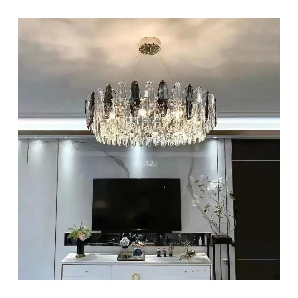 Candelabru Oliver, 8*E14, chróm, kov a kryštál