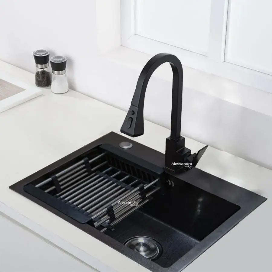 Kuchynské umývadlo z nehrdzavejúcej ocele, 60x45 cm, tmavošedá