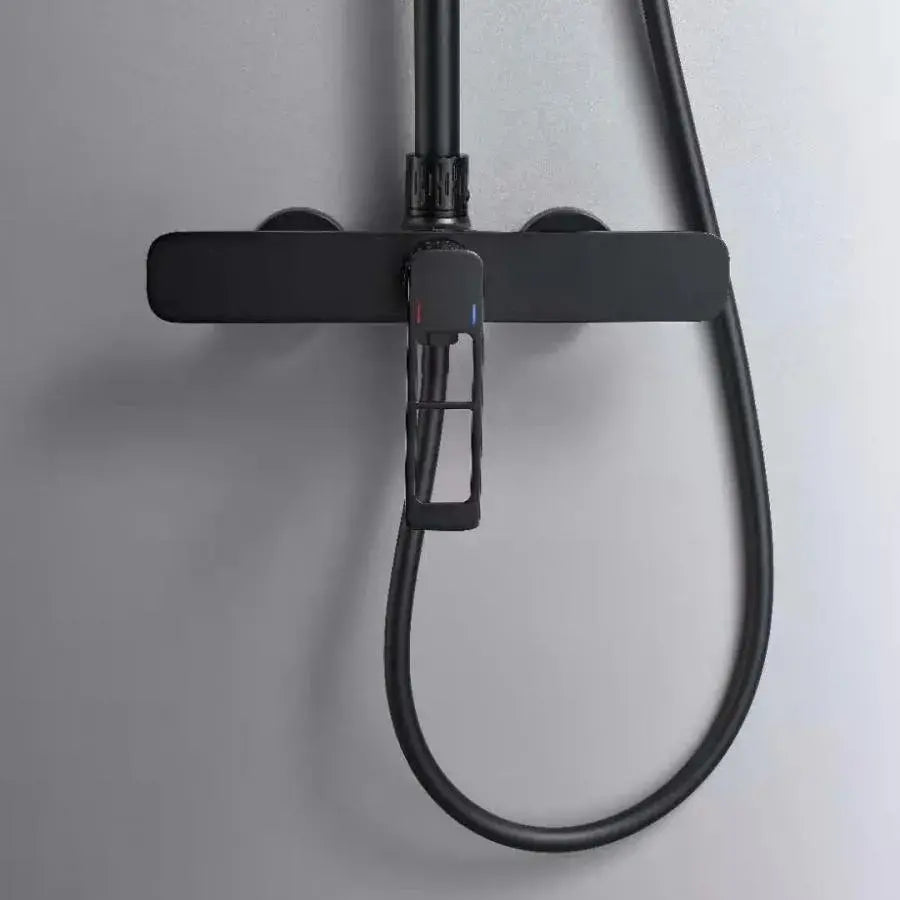 Sprchovací stĺpec, sanitárna mosadz, čierna, 9710h