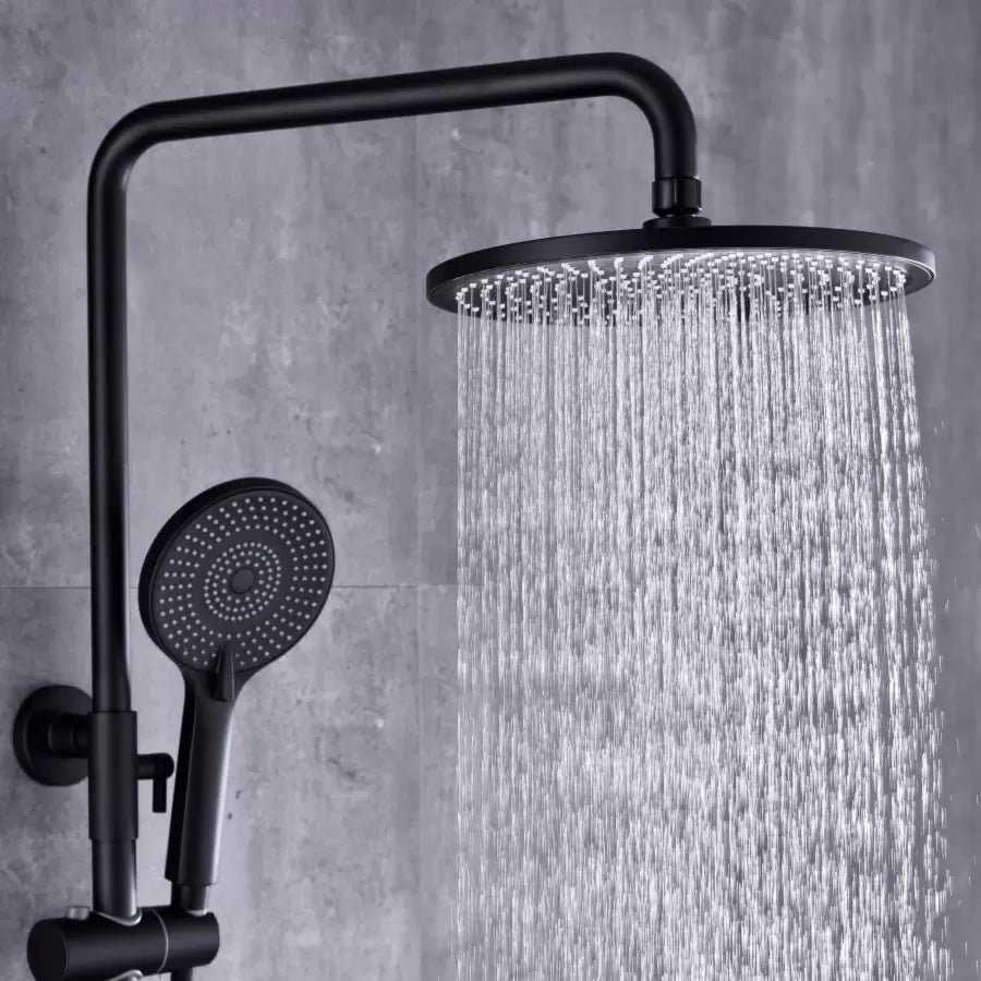 Sprchovací stĺpec, sanitárna mosadz, čierna, 9810h