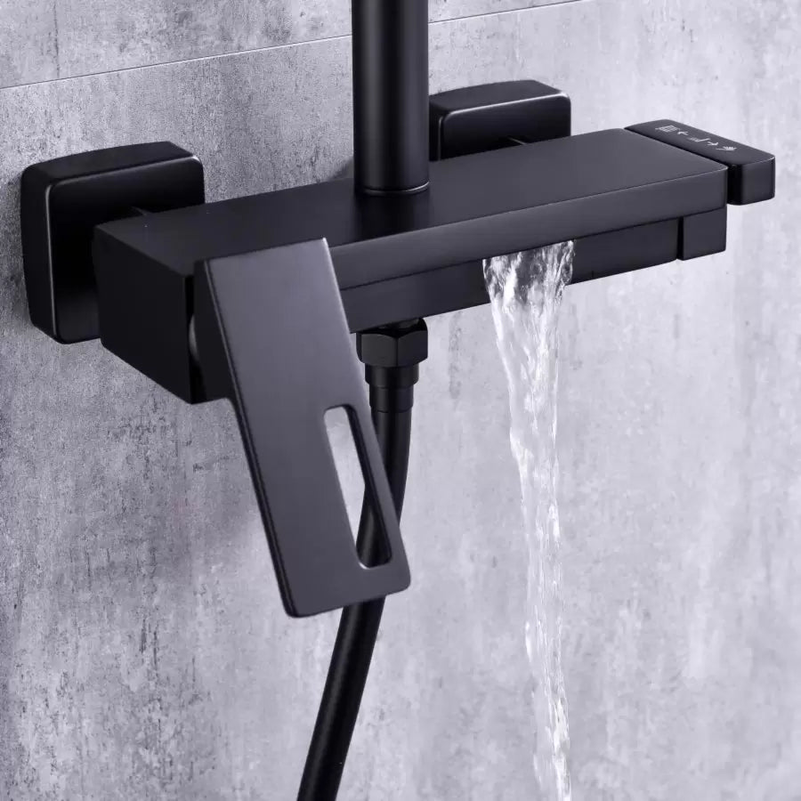 Sprchovací stĺpec, sanitárna mosadz, čierna, 9810h