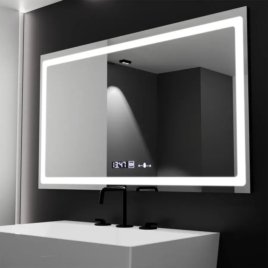 Obdĺžnikové LED zrkadlo 120x70cm Radiant Motionglow Sensor Marcello Clock Defrition System & Smoteble Therometer