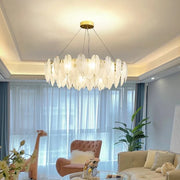 VAUX-LE-VICOMTE Elegance krištáľový luster, 5x E14, priemer 42 cm, zlatý, nastaviteľná výška