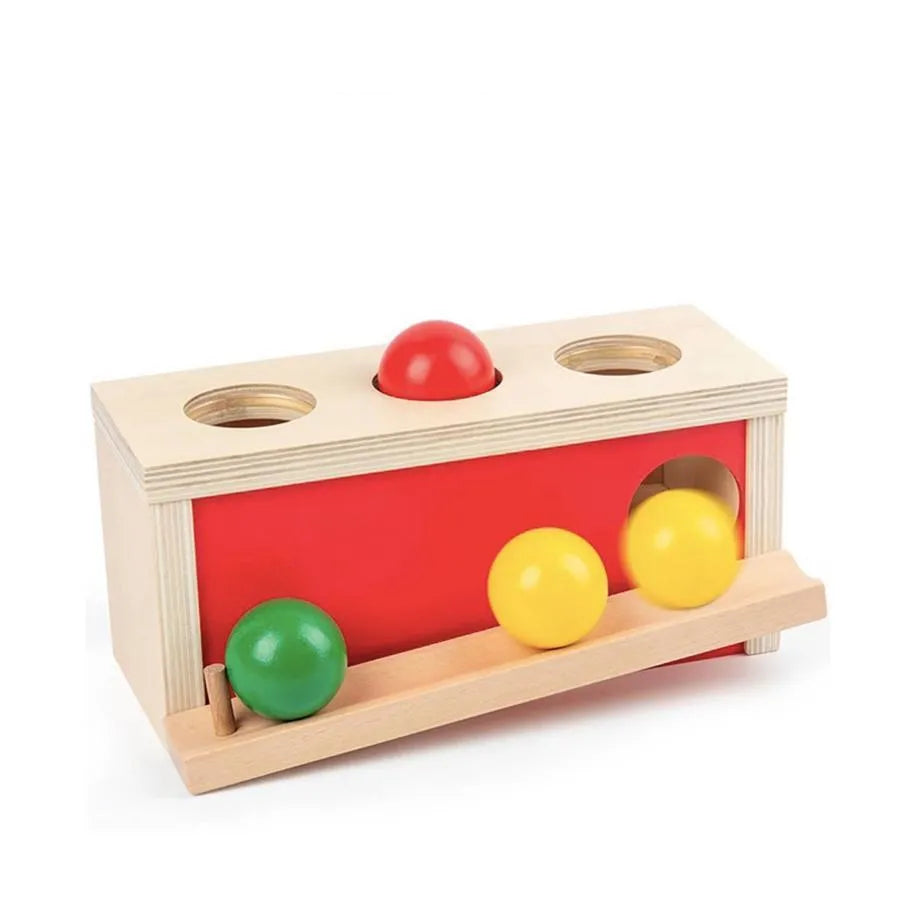 Typ hry trasy viacfarebných guľôčok, 4 kusy, drevo