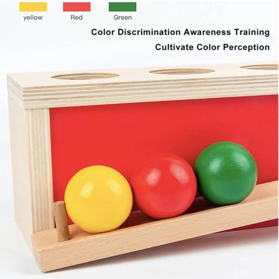 Typ hry trasy viacfarebných guľôčok, 4 kusy, drevo