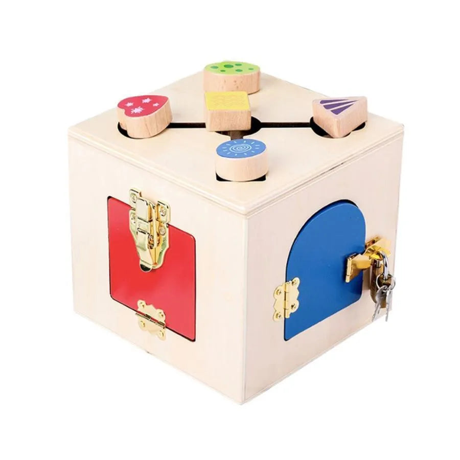 Montissori Multivori Multifultial Educative Toy Typ of Magic Lock Cube, 6 kusov, viacfarebné a kovové