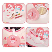 Hračka make -upu a kozmetického stola králika, 16 kusov, ružové, drevo