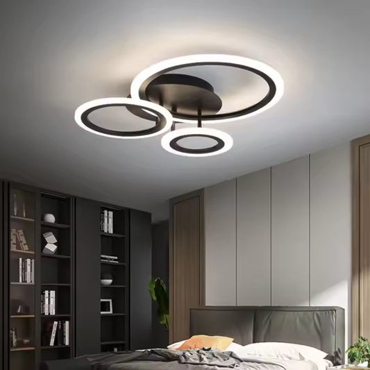 LED luster s diaľkovým ovládaním BETTY 41W, 3 kruhy, studené/teplé/neutrálne svetlo, stmievateľné, čierny