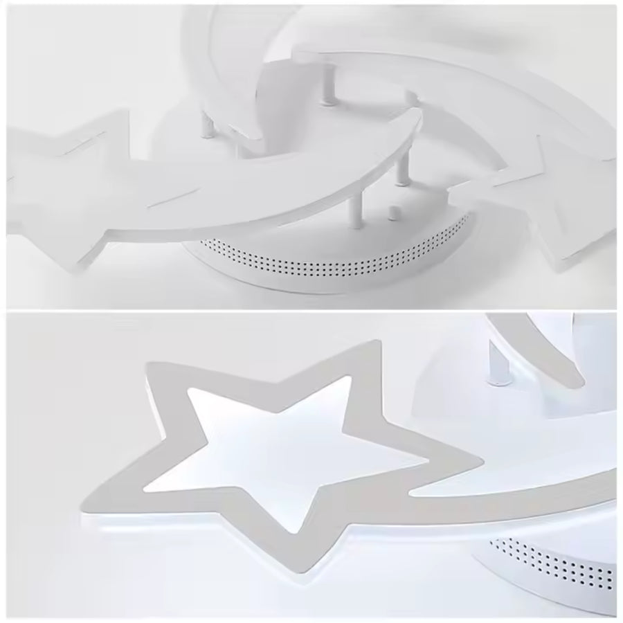 LED luster s diaľkovým ovládaním IPOMOEA 48W, 3 Hviezdičky, Studené/Teplé/Neutrálne svetlo, Stmievateľné, Biely