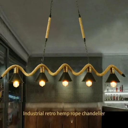 Lustrage Lust, 5*E27, hnedý, kov a povraz