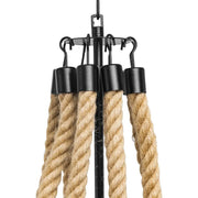 Luster Indiana, 8*E27, kov a lano, čierna