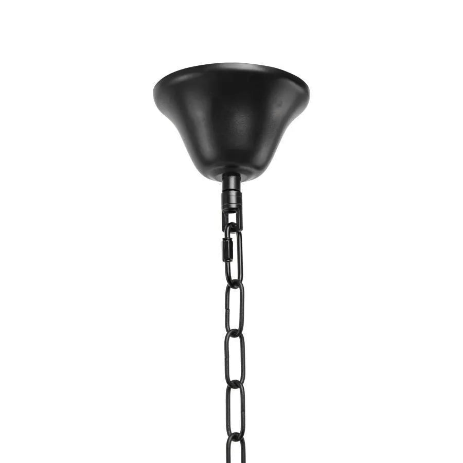 Luster Indiana, 8*E27, kov a lano, čierna