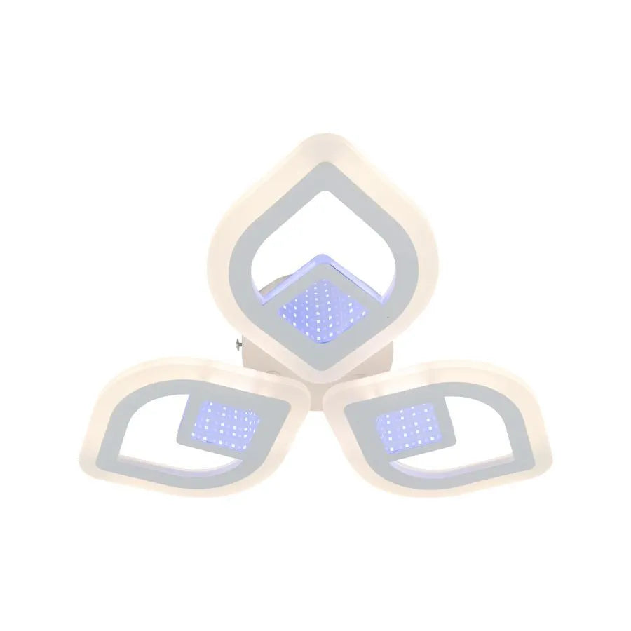 LED luster s diaľkovým ovládaním ZENI 3D 60W, 3 prvky, studené/teplé/neutrálne svetlo, stmievateľné, biela