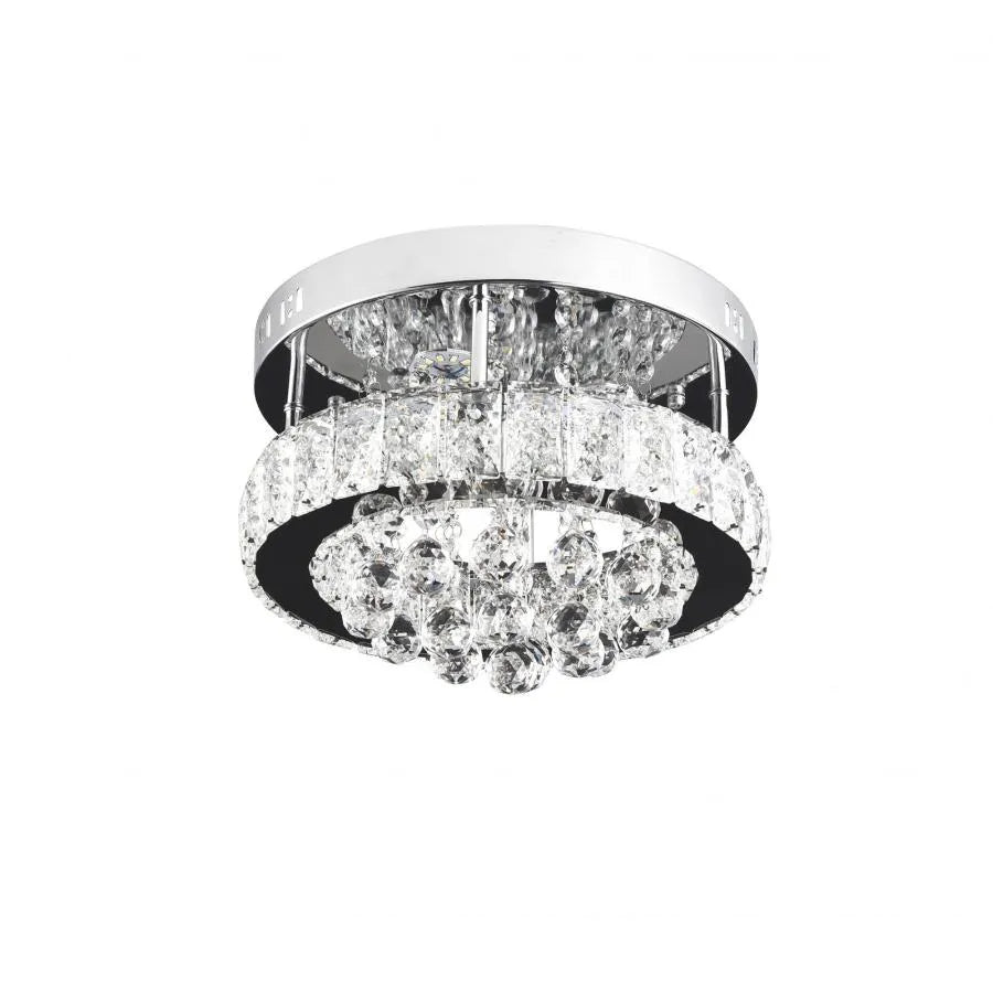 LED krištáľový luster ABEL 24W, priemer 47cm, studené/teplé/neutrálne svetlo, lesklý chróm