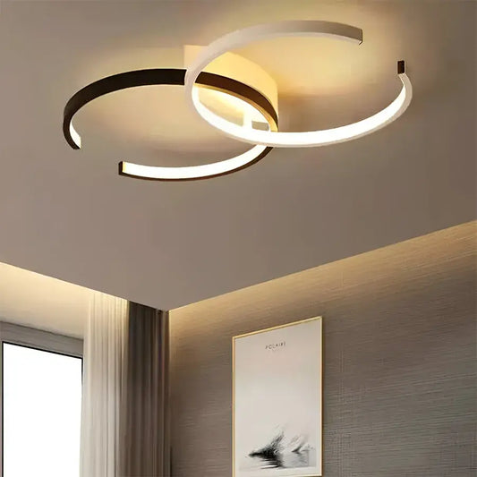 LED luster s diaľkovým ovládaním VECTOR SEMIARC 35W, 2 prvky, studené/teplé/neutrálne svetlo, stmievateľné, čiernobiele