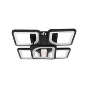 LED luster s diaľkovým ovládaním ZOE 68W, 5 štvorcov, studené/teplé/neutrálne svetlo, stmievateľné, čierny
