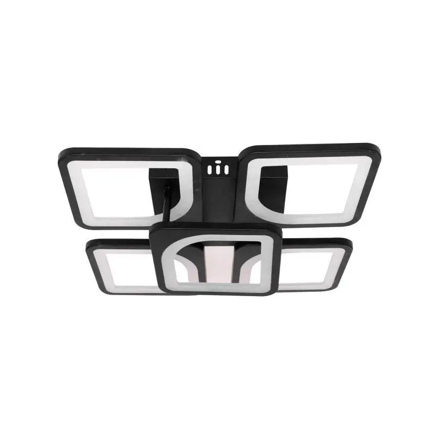 LED luster s diaľkovým ovládaním ZOE 68W, 5 štvorcov, studené/teplé/neutrálne svetlo, stmievateľné, čierny