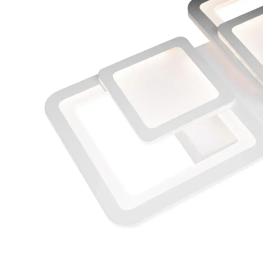 LED luster s diaľkovým ovládaním BALANS 44W, 2 štvorce, studené/teplé/neutrálne svetlo, stmievateľné, biela