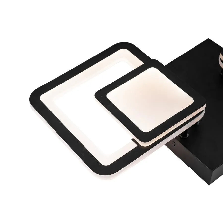 LED luster s diaľkovým ovládaním BALANS 44W, 2 štvorce, studené/teplé/neutrálne svetlo, stmievateľné, čierny