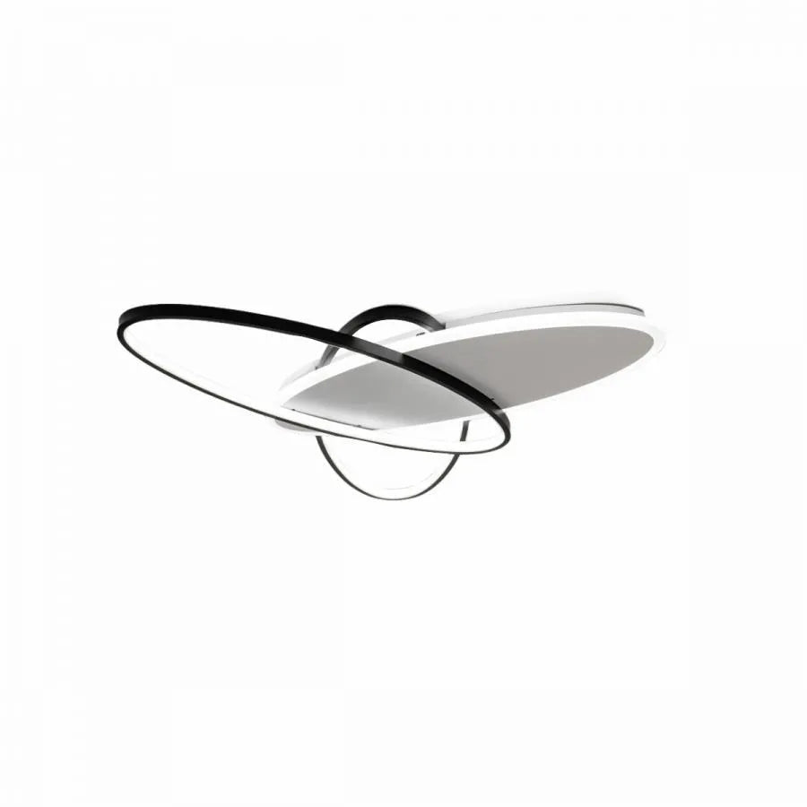 LED luster s diaľkovým ovládaním LIGURIA 81W, 3 ovály, studené/teplé/neutrálne svetlo, stmievateľné, čierna biela