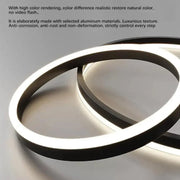 Závesný LED luster s diaľkovým ovládaním CASIANA 84W, 3 kruhy, studené/teplé/neutrálne svetlo, stmievateľné, čierny, výškovo nastaviteľný