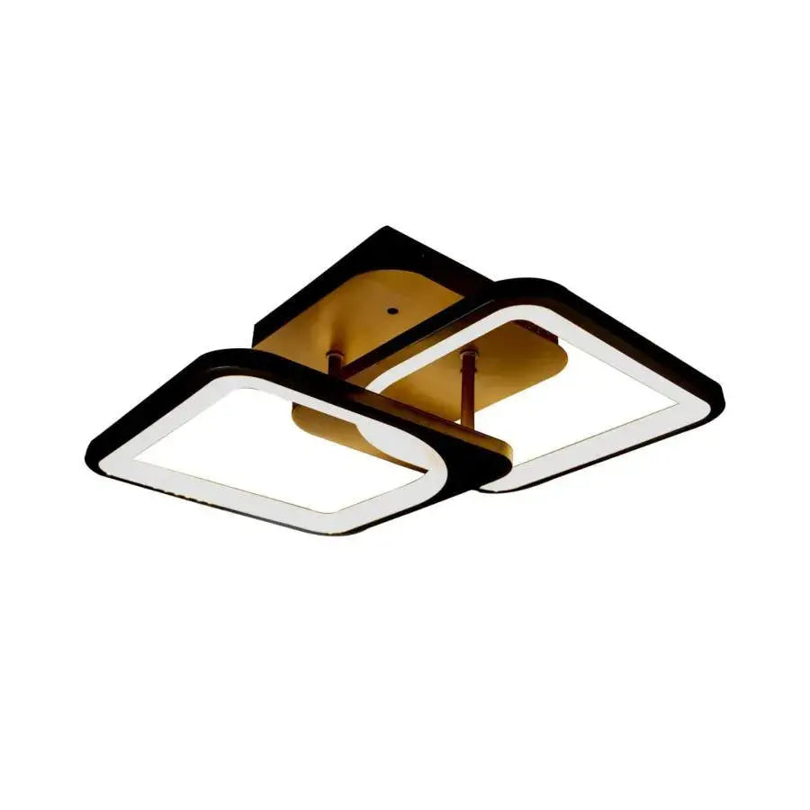 LED luster s diaľkovým ovládaním, Zoe, 2 štvorce, 39 W, studené/horúce/neutrálne svetlo, nemilosrdné, čierne