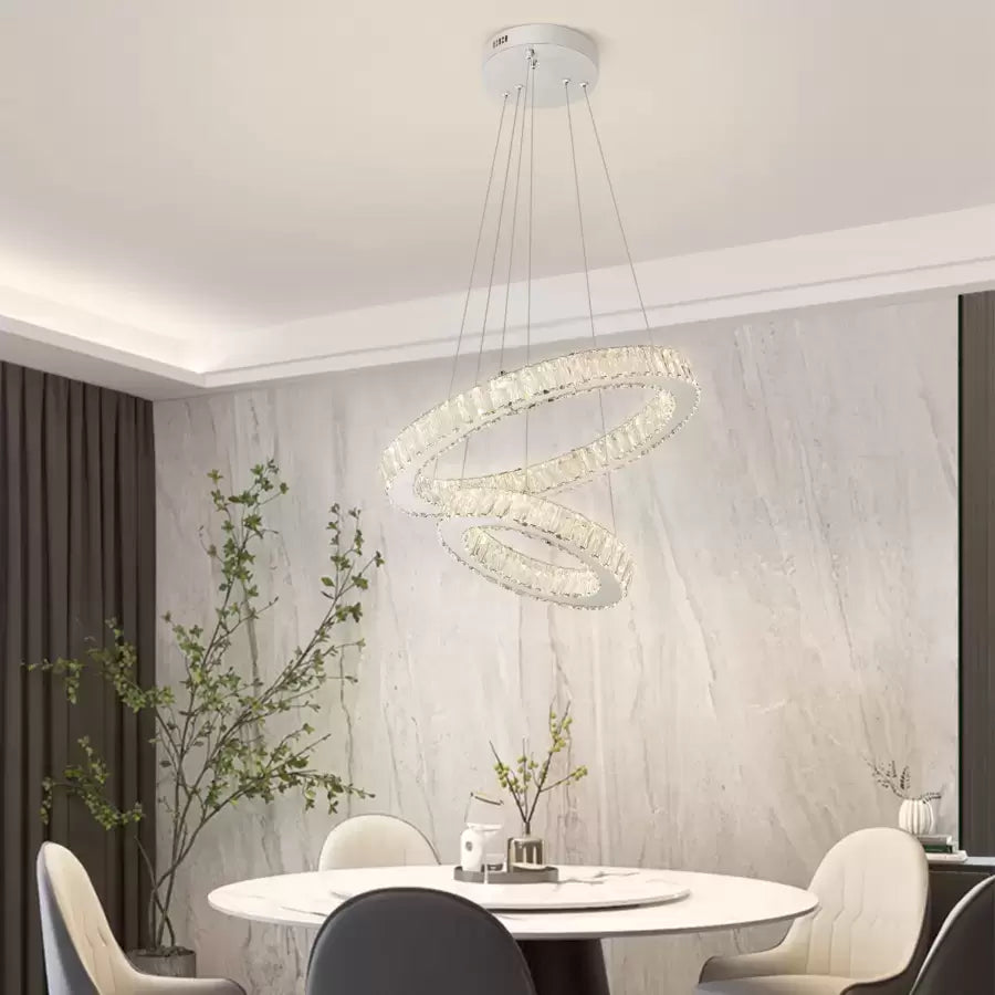 Lulus viedol Cristal Cassian 80W Smotable priemer 50 cm striebro