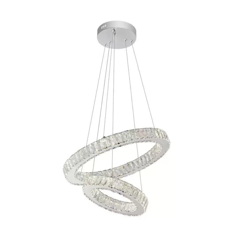 Lulus viedol Cristal Cassian 80W Smotable priemer 50 cm striebro