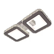 LED luster s diaľkovým ovládaním štvoruholníka, 24 W, 2 štvorce, studené/horúce/neutrálne svetlo, nestabilné, biele