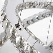Lulus Led Prism Luminis, Crystal and Metal, 4 kruhy, smoiera, nastaviteľná výška, studené/teplé/neutrálne svetlo, luxusné osvetlenie