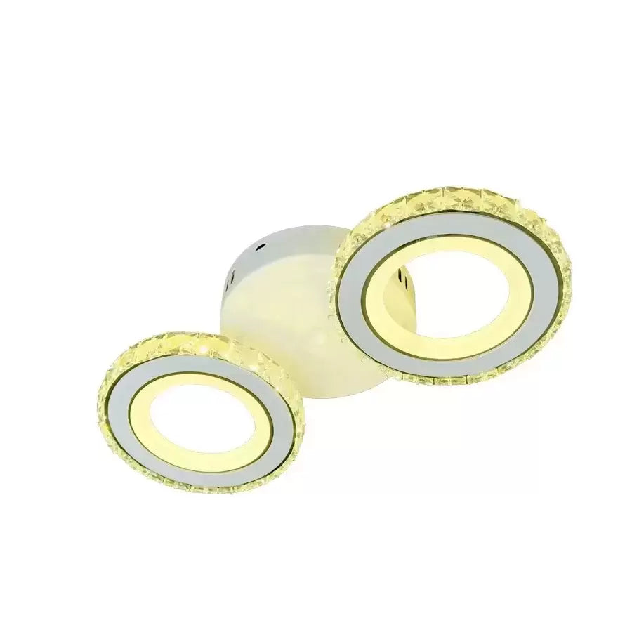 LED luster s diaľkovým ovládaním a krištáľom NOVA ROTONDA 29W, 2 kruhy, studené/teplé/neutrálne svetlo, biela