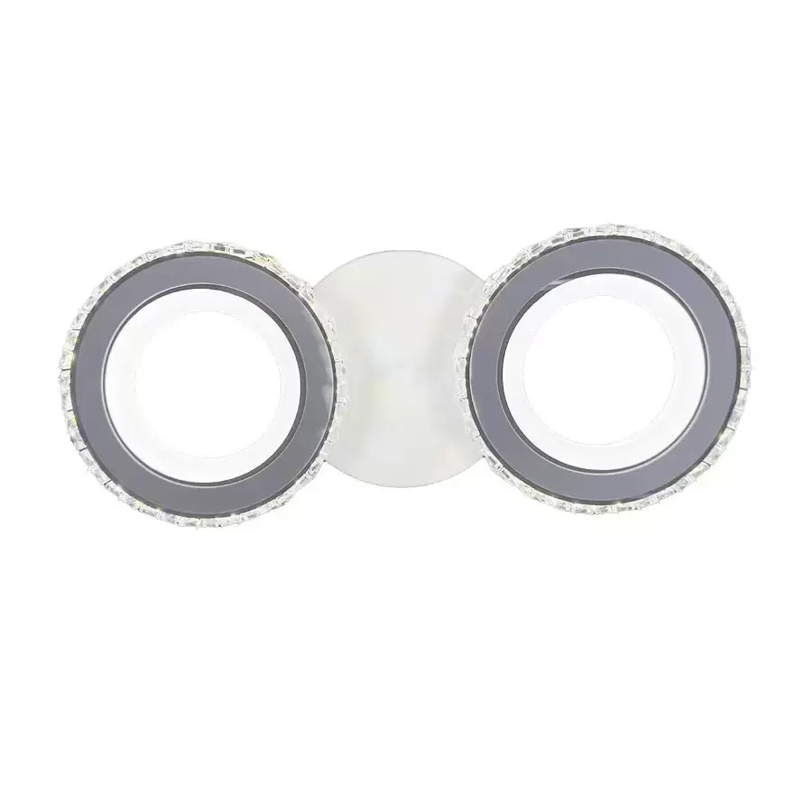 LED luster s diaľkovým ovládaním a krištáľom NOVA ROTONDA 29W, 2 kruhy, studené/teplé/neutrálne svetlo, biela