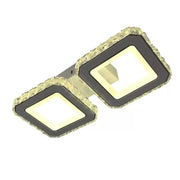 LED luster s diaľkovým ovládaním štvoruholníka, 24 W, 2 štvorce, studené/horúce/neutrálne svetlo, nestabilné, biele