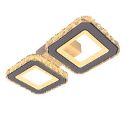 LED luster s diaľkovým ovládaním štvoruholníka, 24 W, 2 štvorce, studené/horúce/neutrálne svetlo, nestabilné, biele