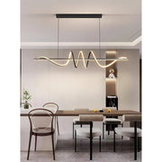 Závesný LED luster s diaľkovým ovládaním RIBBON 66W, lineárny, studené/teplé/neutrálne svetlo, stmievateľný, čierny, výškovo nastaviteľný