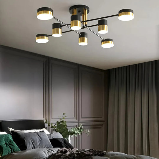 LED luster s diaľkovým ovládaním JAYSON 57W, 8 prvkov, studené/teplé/neutrálne svetlo, stmievateľné, lesklé čierne zlato LED lustre s diaľkovým ovládaním Predvolený názov Alessandro Design