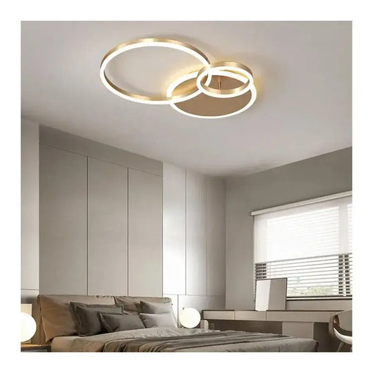 LED luster s diaľkovým ovládaním MYRENE 110W, 2 kruhy, studené/teplé/neutrálne svetlo, stmievateľné, zlaté LED luster s diaľkovým ovládaním Predvolený názov Alessandro Design