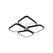 LED luster s diaľkovým ovládaním Daiki, 79 W, 4 štvorce, studené/horúce/neutrálne svetlo, nemilosrdné, čierne